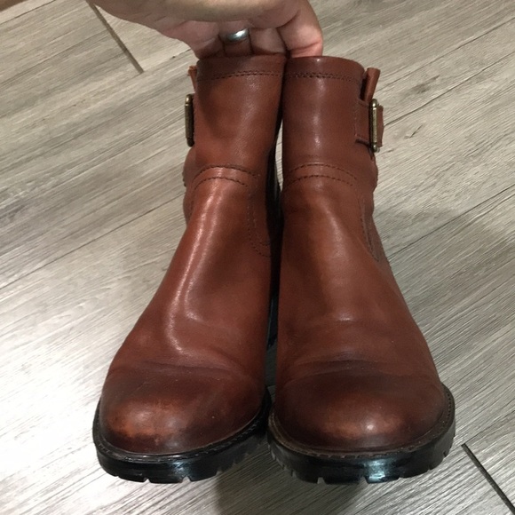 ZODIAC Cognac Brown Leather Gannet Lug Sole Ankle Boots size 9 - Picture 4 of 11